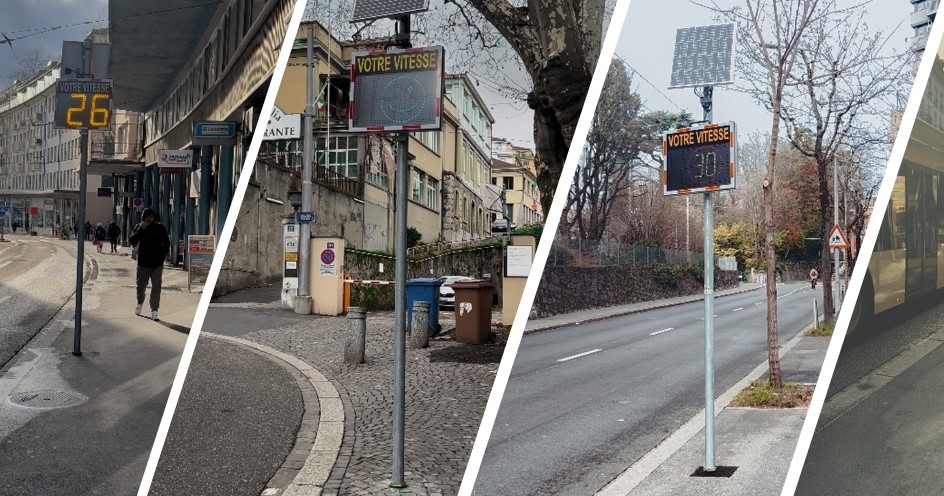 [Translate to English:] Geschwindigkeitsanzeigen in der Stadt Lausanne