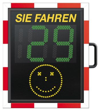 Geschwindigkeitsdisplay mit Smiley von via traffic